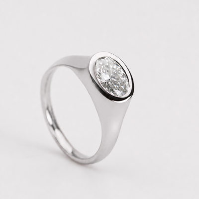 Inel din aur cu diamant oval lab grown Gala