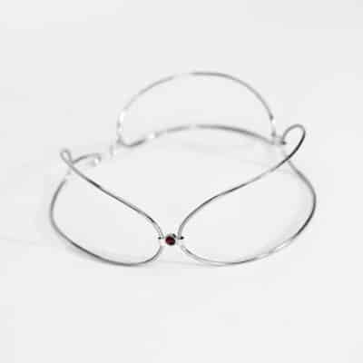 Colier choker din argint cu piatră naturală – Linea